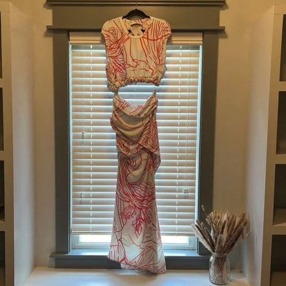 NWT Christopher Esber - Sculpted Twisted Tank Dress In Odyssey Print - Picture 3 of 13